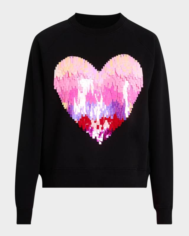 Heater Sequined Heart Sweatshirt